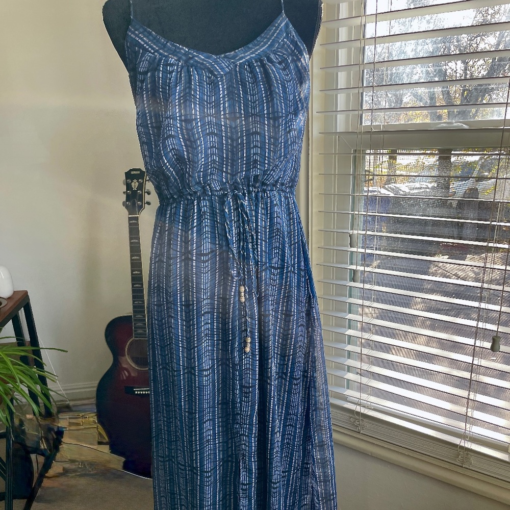 Willow & Clay Blue Boho Maxi Dress Size M